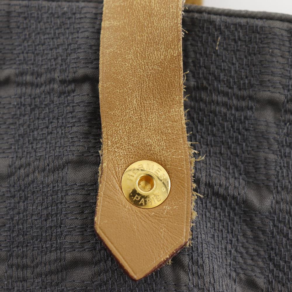 HERMES Amedaba Hippo de Poche Shoulder Bag Long shoulder gray canvas Women Used