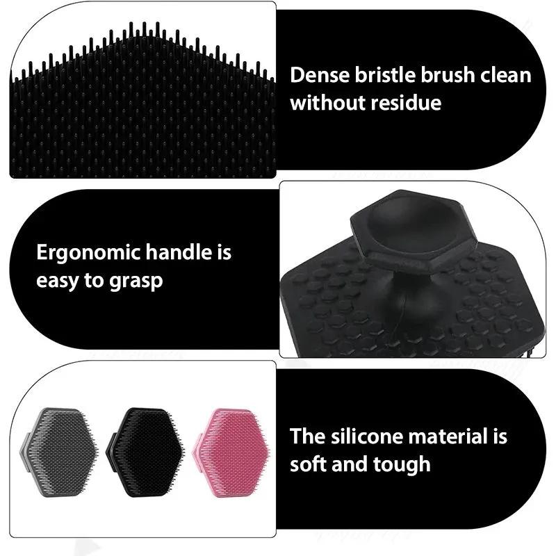 Silicone Polygonal Facial Cleansing Brush, Men's Beard Brush, Deep Cleansing Pores And Exfoliating Facial Cleansing Brush