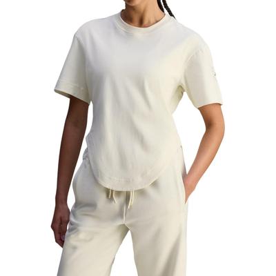 Stella McCartney Sportbekleidung mit geschwungenem Saum, taillierend, Rundhalsausschnitt, Kurzarm-T-Shirt für Damen, Oberteile JX6775