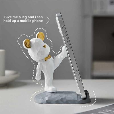 Kreativa Gåvor Lat Plast Mobiltelefonhållare Astronaut Söt Våldsam Björn Mobiltelefon Skrivbordshållare Ornament