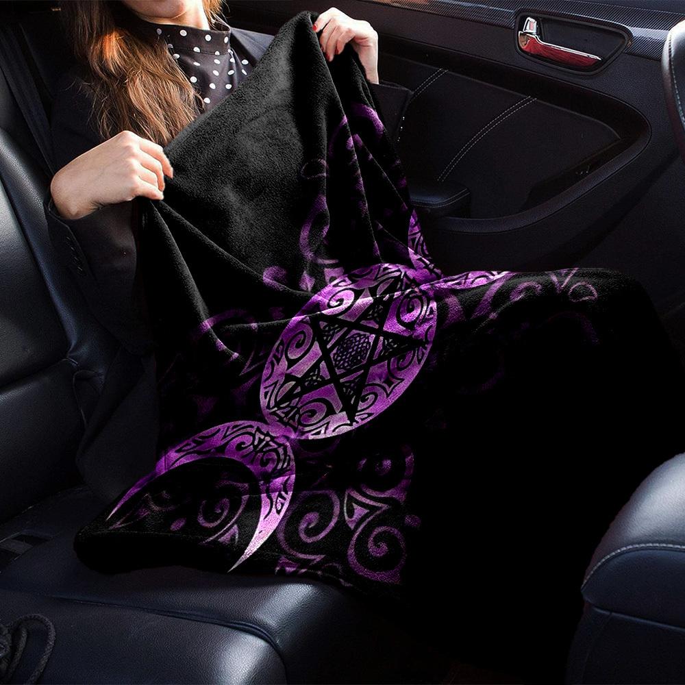 1pc Pentagram Moon Phases Soft Warm Throw Blanket Nap Blanket For Couch Sofa Office Bed Camping Travel,Comfortable