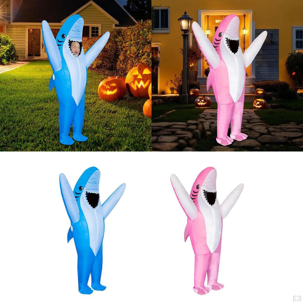 Inflatable Shark Costume Cute Animal for Party Stage Show Blue
