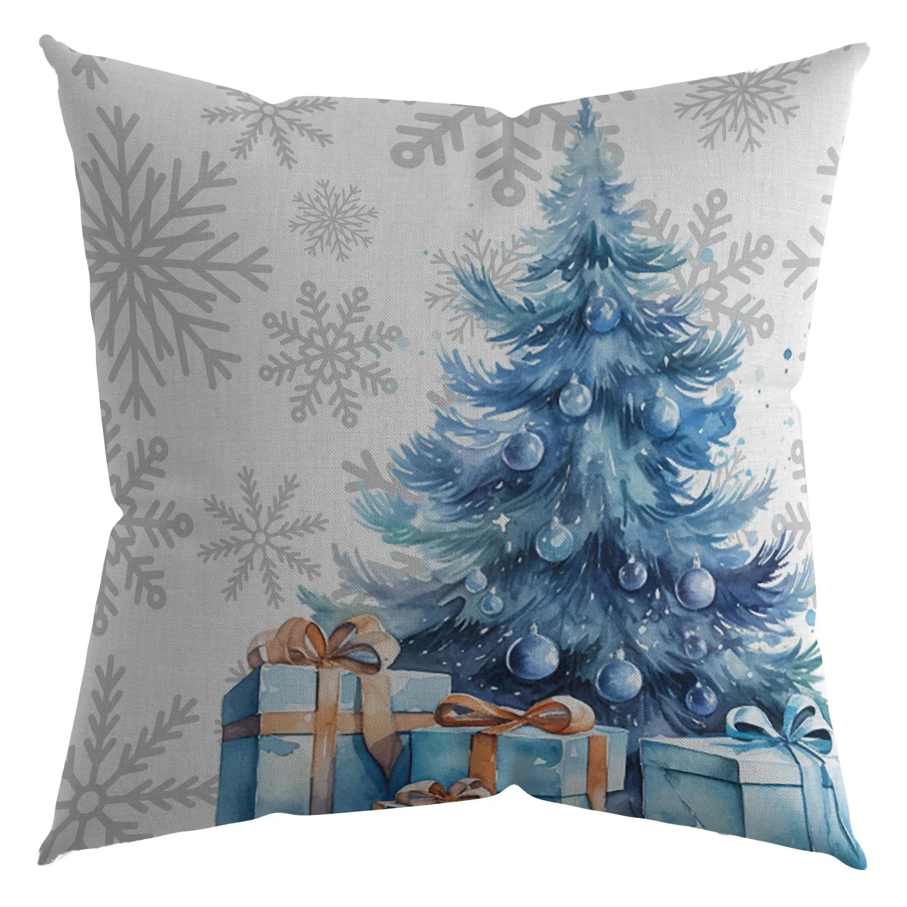 

Рождественская наволочка С Рождеством Санта-принтом наволочка из персиковой кожи для гостиной, дивана, орнамента, комнаты, Новогоднего украшения дома 40x40cm