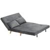 Sleeper Sofa Recliner Sofa Couch, Incl. 2 Cushions, Velvet Look, 130 X 78 X 79 Cm, Grey