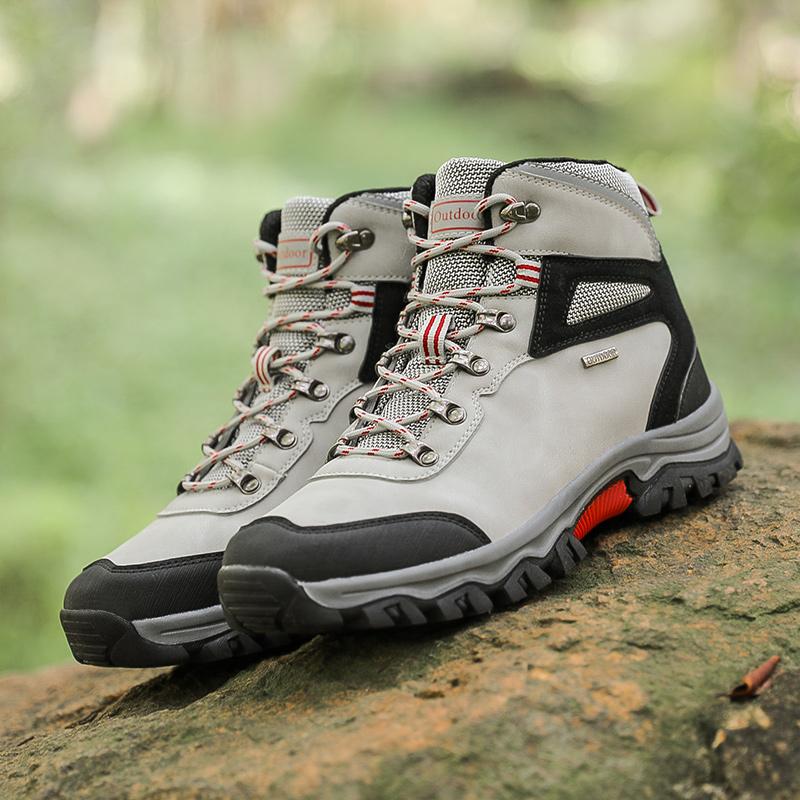 Men Ankle Boots Waterproof Leather Shoes Climbing & Fishing Boots New Outdoor Sports Trainers High Top Winter Trekking Sneakers