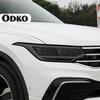 2 Pcs Car Headlight Protective Film Front Light Transparent Smoked Black TPU Sticker For Volkswagen VW Tiguan Facelift