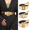 Female Belt Gold Color Glitter Waist Belt Decorative Belts for Womens Jeans