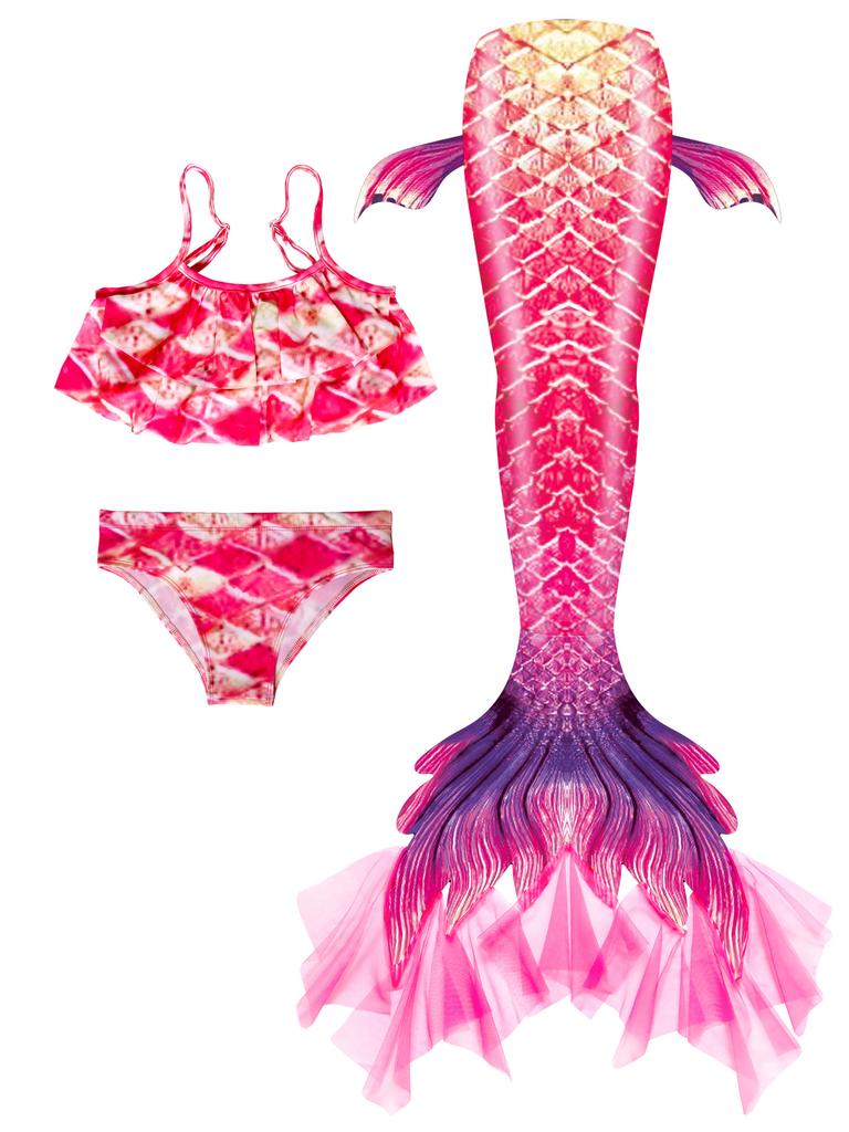 Girls Mermaid Swimsuit Children's Mermaid Tail Mermaid Swimsuit Set Bikini Set 2025 New