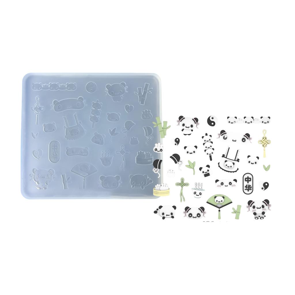 Leicht zu reinigende Silikonform Kleine Panda-förmige Zubehörform Elegante Schmuckzubehör-Herstellungsform für Handwerker