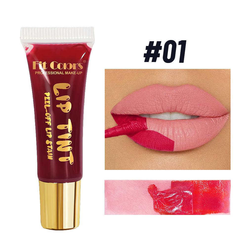Fit Colors Peel-Off Lip Tint Stain, Magic Tear Off Liquid Lipstick Long Lasting Waterproof Matte Lip Gloss Peelable Lip Makeup Cosmetics