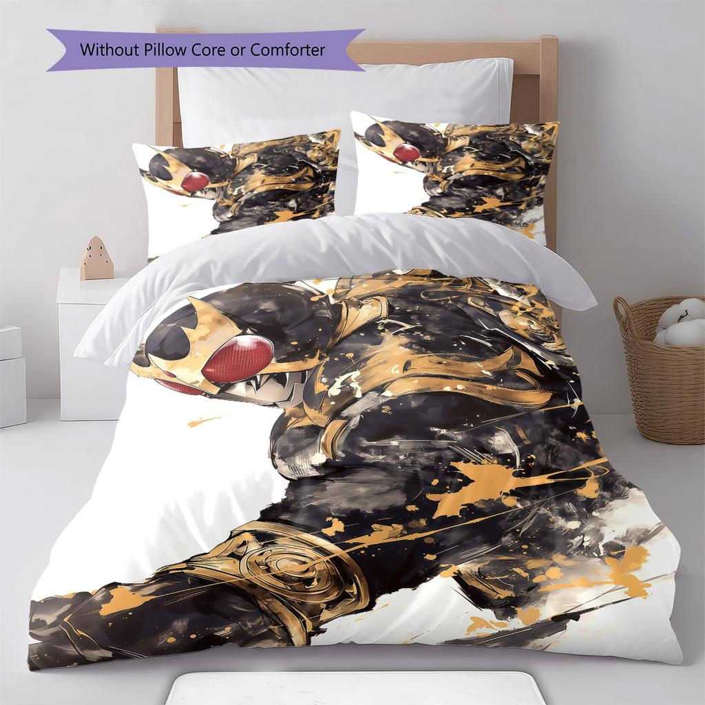 Kamen Rider Cool Armor Style Bedding Set Anime Duvet Cover Polyester Soft Comforter Bedroom Set -QJY