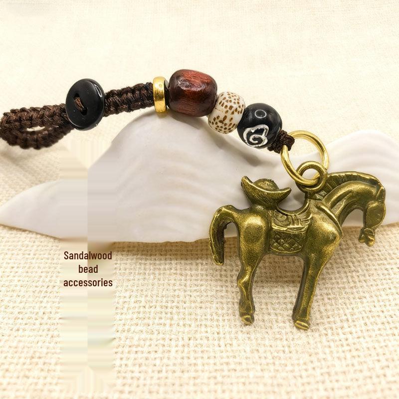 Brass Fu Character Gourd Lucky Cat Abacus Keychain – Attract Wealth & Fortune