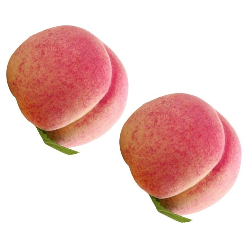 2Pcs Simulation Peach Artificial Fruit for Kitchen Decoration and Festival