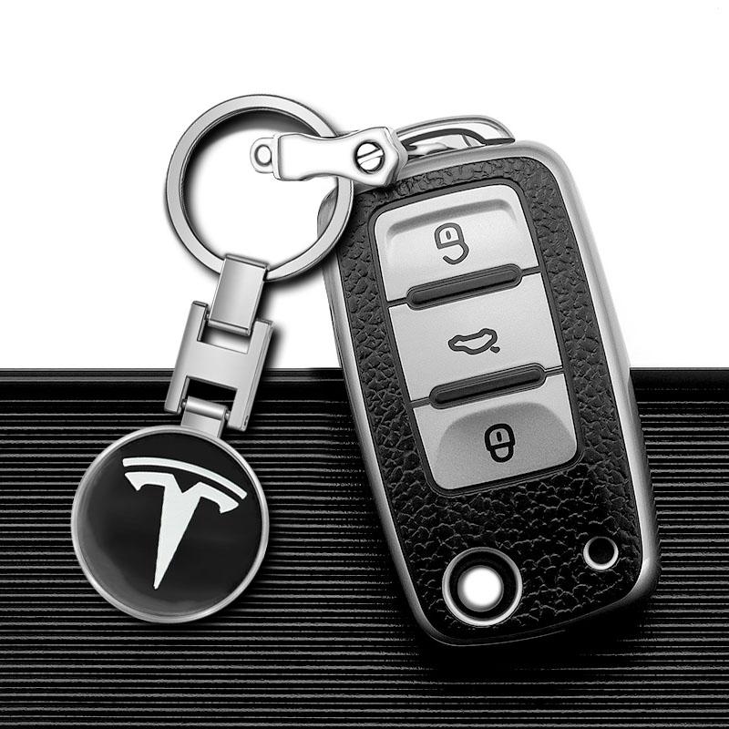 1Pcs Car Emblem Keychain Key Ring Accessories For Tesla Model 3 Model X S 2016-2023  Model Y Decals TM3 TMX