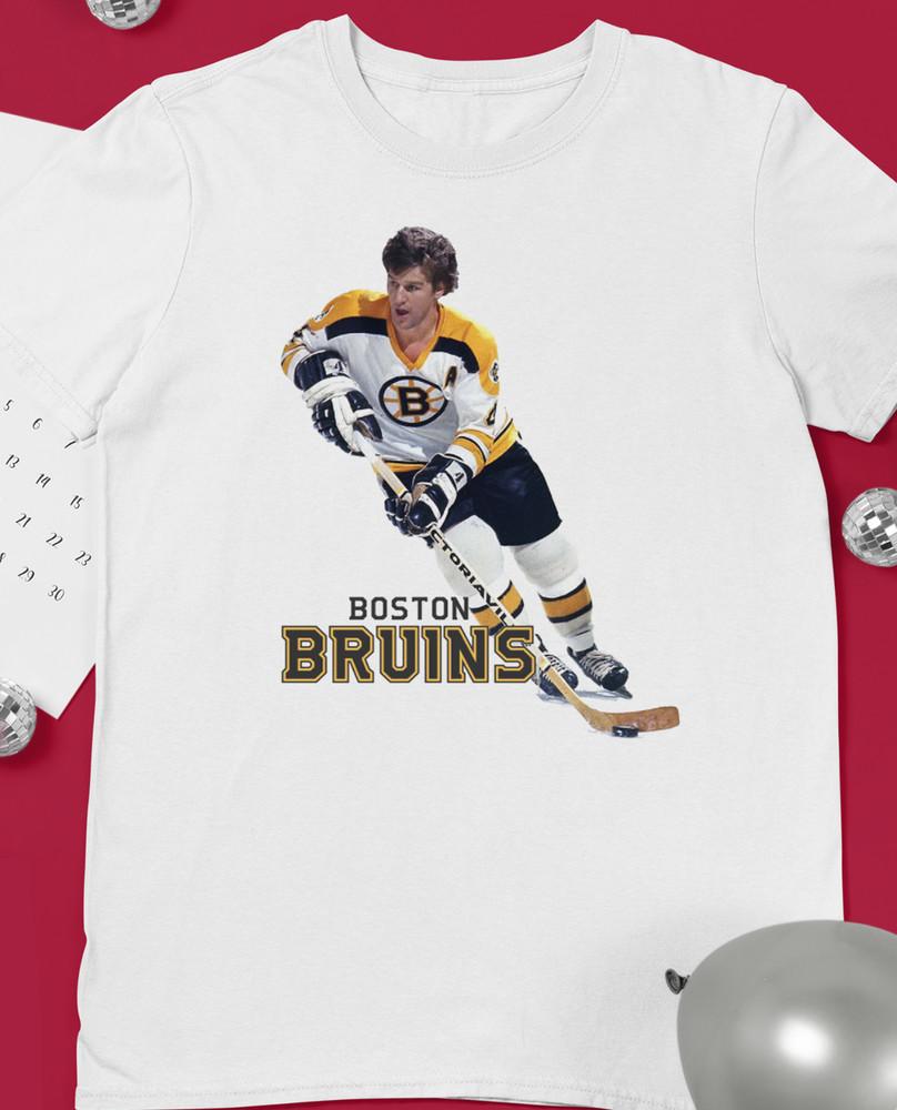 Bobby Orr Bruins Men T-shirt White Short Sleeve Tee All Sizes JJ3773