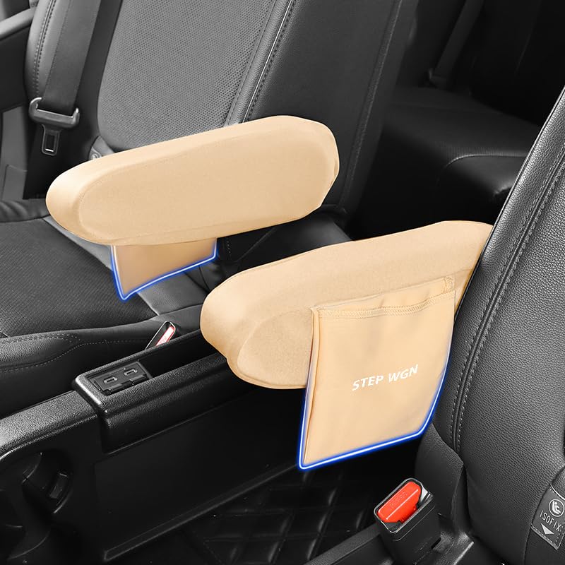

Step Wagon Armrest Cover with Small Item Storage Custom Accessory for New Step Dedicated Car Seat Armrest Stretchy Car Interior Parts Pocket,