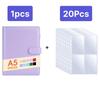 A5 Notebook Photocard Binder with 20 Pockets Sleeves, 6 Ring PU Leather Binder Loose Leaf Personal Organizer Photo Binder Book
