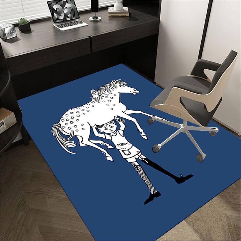 1PC Horse Flower Extra Large Non Slip Floor carpet, Office, family, bedroom, Studio Large Area Rug Indoor Rugs