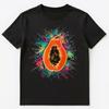 Colorful Paint Splash Papaya Art Graphic Unisex T-Shirt