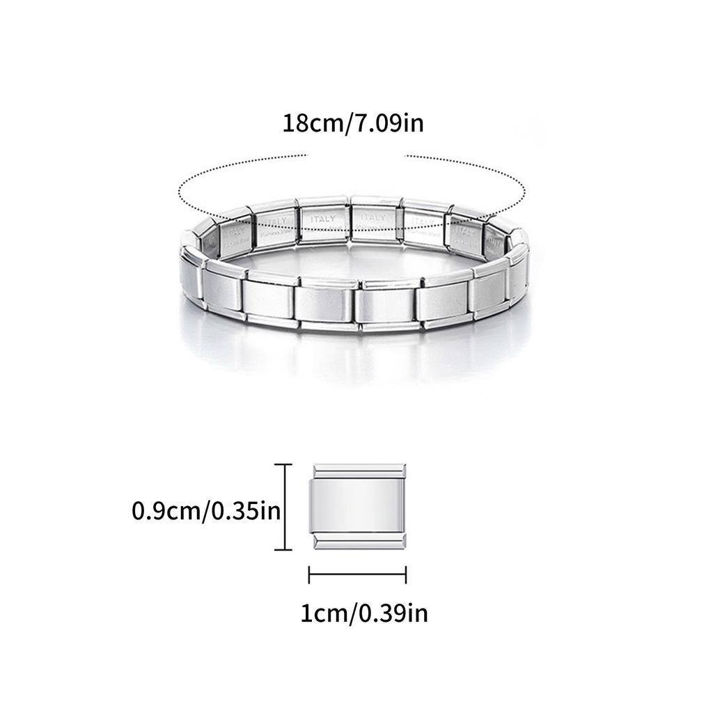 Italian Module Bracelet Link Connectors Jewelry Accessories Stainless Steel Texture Suitable for Jewelry Enthusiasts