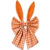 40cm Easter Bunny Ears Wreath Bow Rustic Buffalo Plaid Easter Bows for Wreaths Spring Holiday Fabric Decorative Bow for Tree Topper