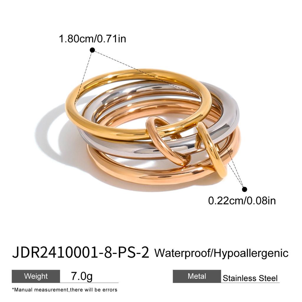 Stainless Steel Layered Simple Ring - Elegant and Unique Finger Ring, Titanium Steel Hand Accessory
