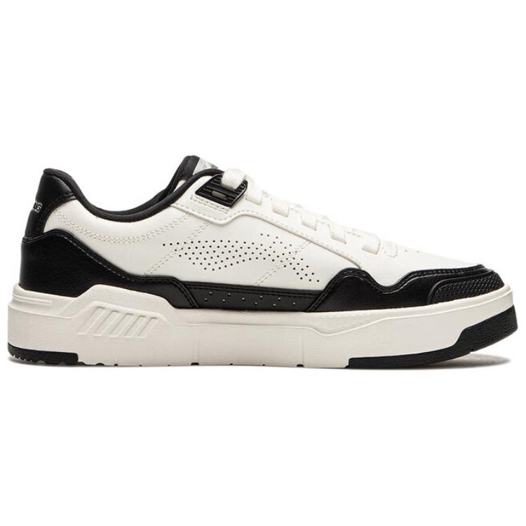 New LiNing Common 80s Anti Slip Wear Resistant Low Top Skateboard Shoes Women's White Black AGCU158-3