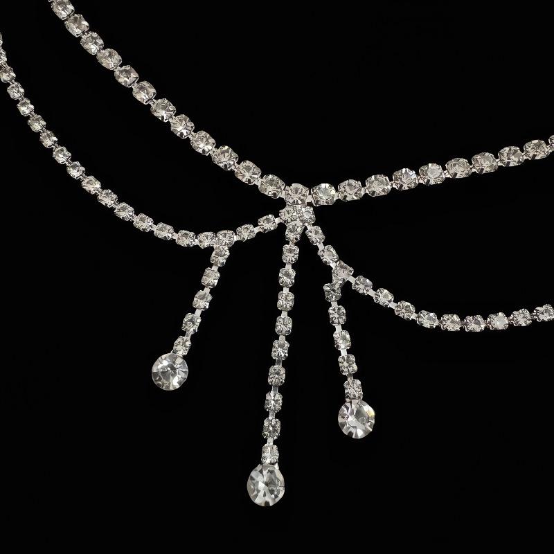 Elegant Rhinestone Forehead Chain: Women's Exotic Sparkle Headdress, Ancient Hanfu Style