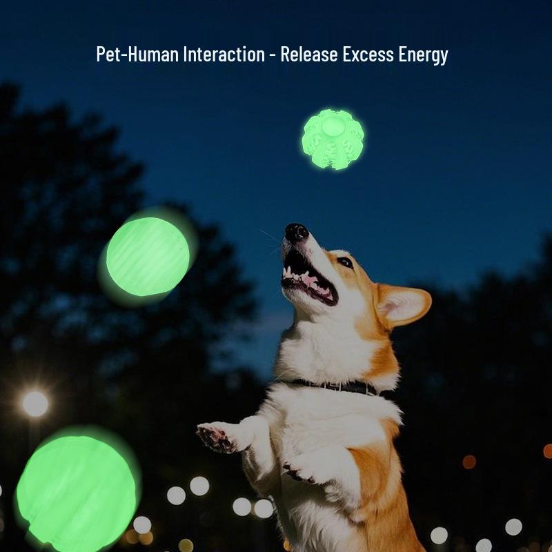 Glowing Interactive Pet Toy Ball - Durable, Teething, Cleaning, Food-Dispensing for Cats & Dogs