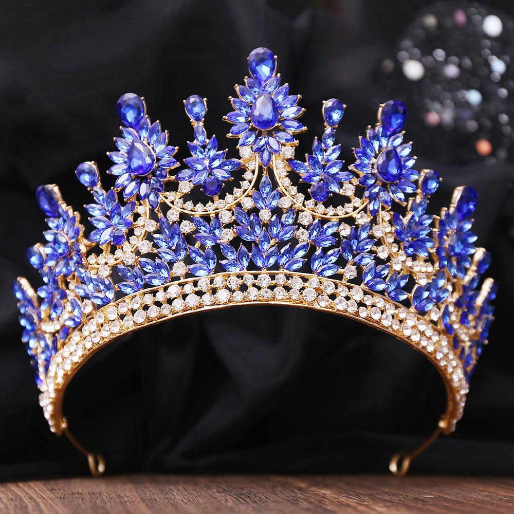 DIEZI Elegant Baroque Luxury Bridal Opal AB Crystal Tiara For Women Girls Gift Wedding Party Queen Crown Hair Dress Accessories