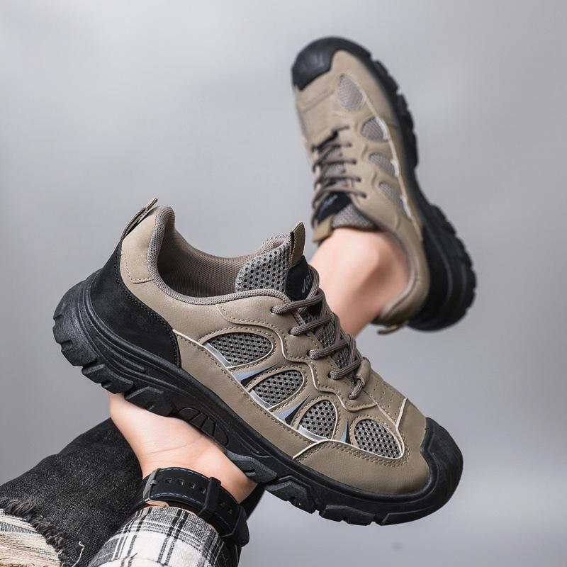 

Spring new men s mesh breathable sports casual fashion trend lightweight thick bottom men 39 колір світло кави