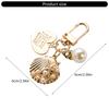 4Pcs Heart Pendant Seashell Keychain Ocean Themed Keychain Key Holder Keyring Accessories for Women Bag Luggage Charm