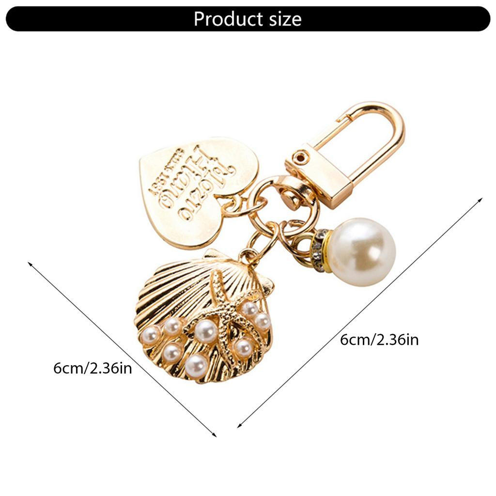 4 Pcs Pendentif Cœur Porte-clés Coquillage Porte-clés Thème Océan Porte-clés Porte-clés Accessoires pour Femmes Charme Sac Bagage