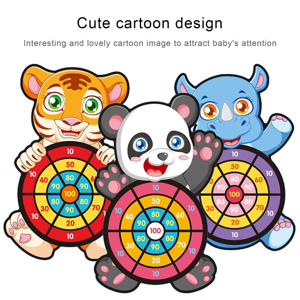 Cartoon Dart Board Games for Kids Board Games Kit with 3 Sticky Balls And Hook