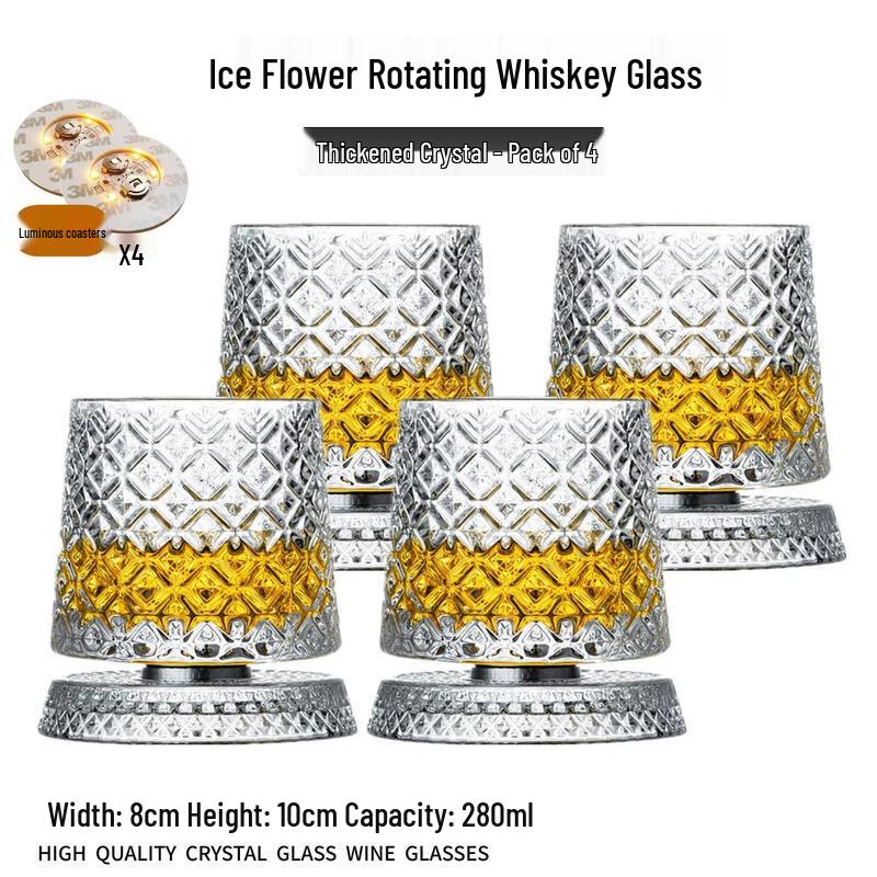 Rotating Crystal Whiskey & Brandy Glass