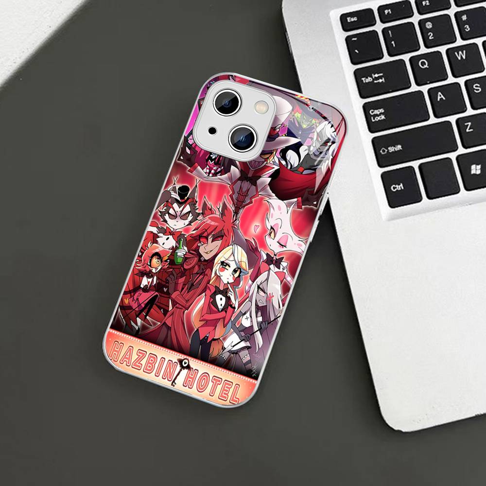 Musical Anime TV H-Hazbin Hotel Tempered Glass For Iphone 14 13 12 11 Pro Mini XS MAX 14Plus X XS XR Fundas