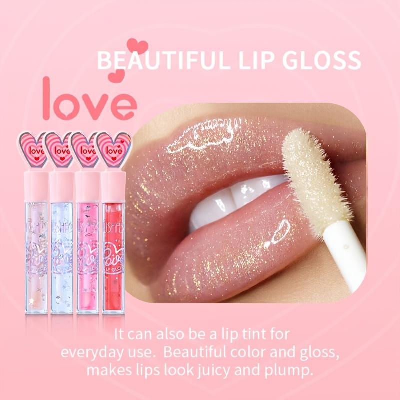 6-color liquid matte lip gloss, heart-shaped mirror surface, water luster, red lips, sweet and plump lips, shiny and lustrous