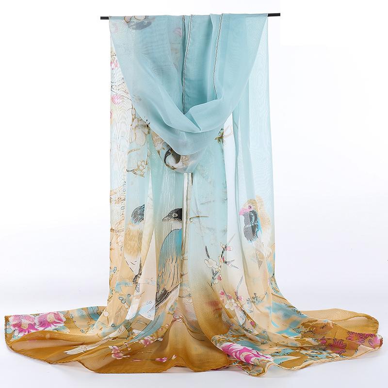 Scarf for Women Versatile and Fashionable Shawl  Spring and Autumn Korean Scarf  Thin Long Chiffon Large Yarn Scarf