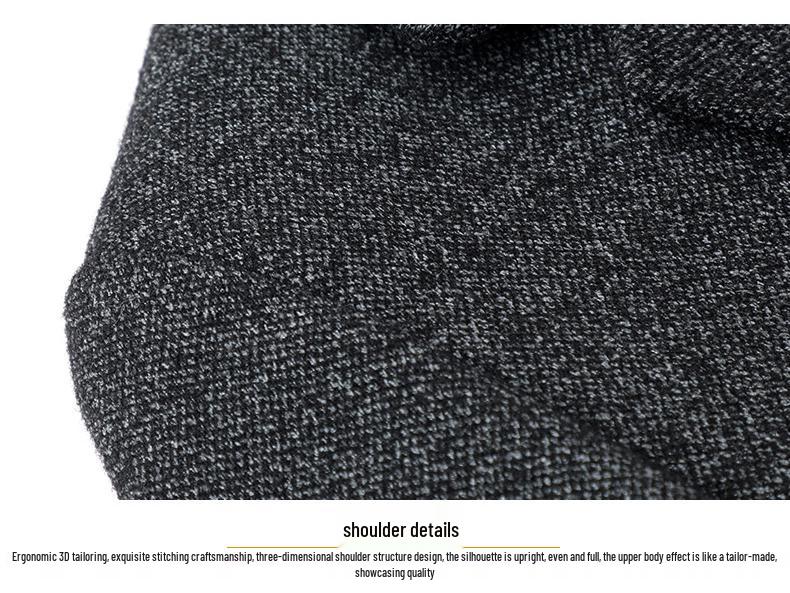 2025 Men's Mid-Length Woolen Down Jacket with Scarf Collar for Autumn/Winter