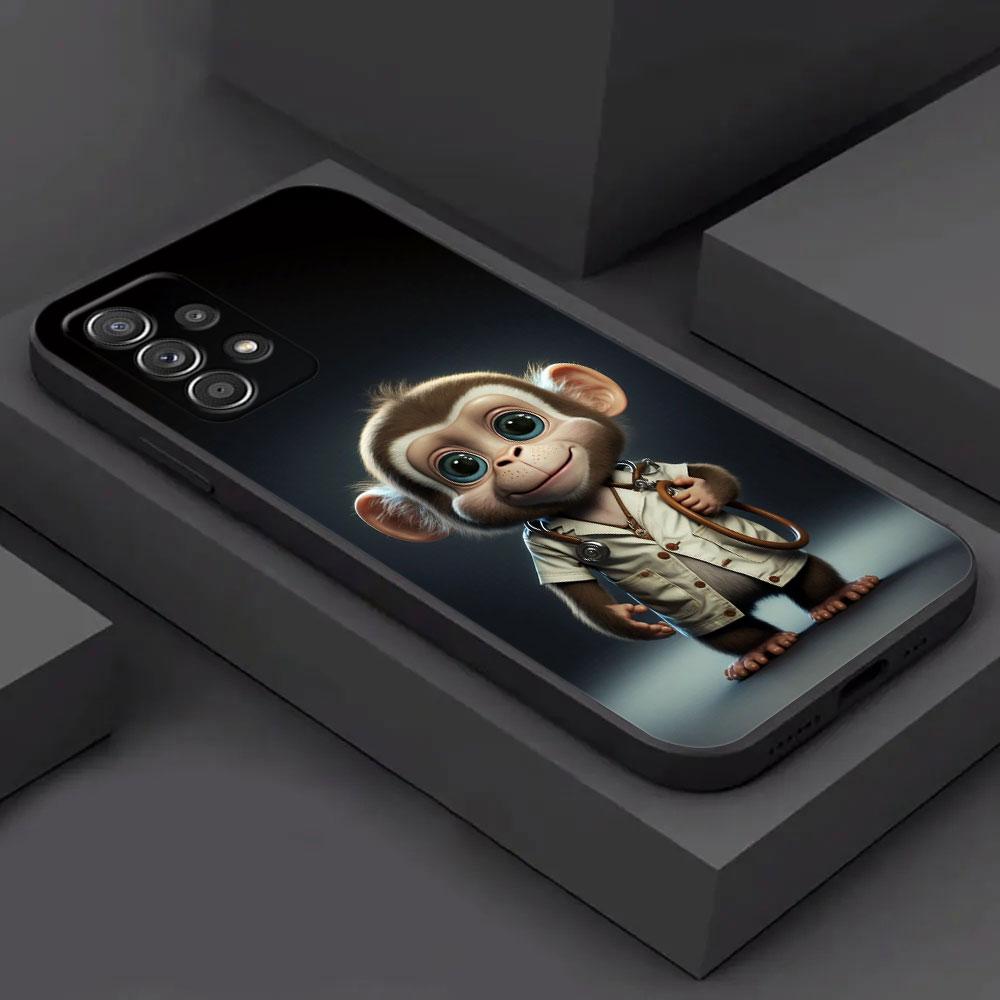 For Samsung Galaxy A56 Tiger Frog Case A54 A52 A53 A36 A34 A35 A33 A32 A50 A72 A73 A26 A25 A16 Monkey Duck Panda Cat Phone Cover