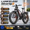 LANKELEISI Silvertip8 E-Bike con Ruote Grasse 26×4.0, Batteria 52V 20Ah, Motore 1000W, Freni Idraulici, Cambio Shimano a 7 Velocità, Tutto Terreno