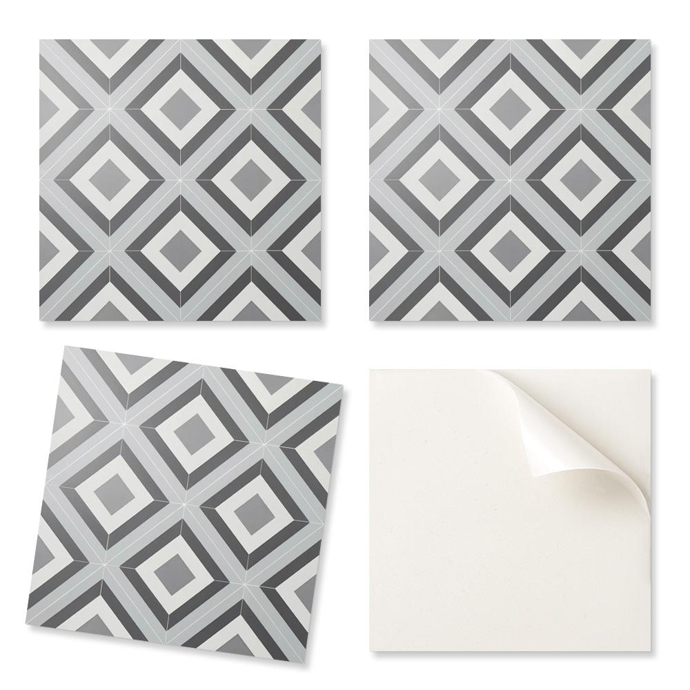 Komplet Kafelków Winylowych Z Wzorem Do Salonu Samoprzylepne Geometryczny Wzór Rombów 20X20X20 Cm