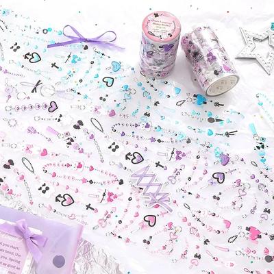 Cute Lace Washi Tape Set for DIY Decor Kpop Photocard Chic Kroean Bow Heart Scrapbook Journal Sticker Kawaii Student Supplies