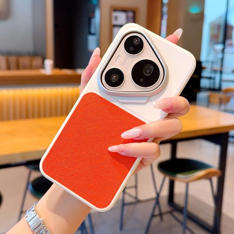 Square Back Premium Leather Phone Case For Huawei Pura 90 Pro Max/Pura 90 Pro Raised Lens to Protect the Camera Back Cover
