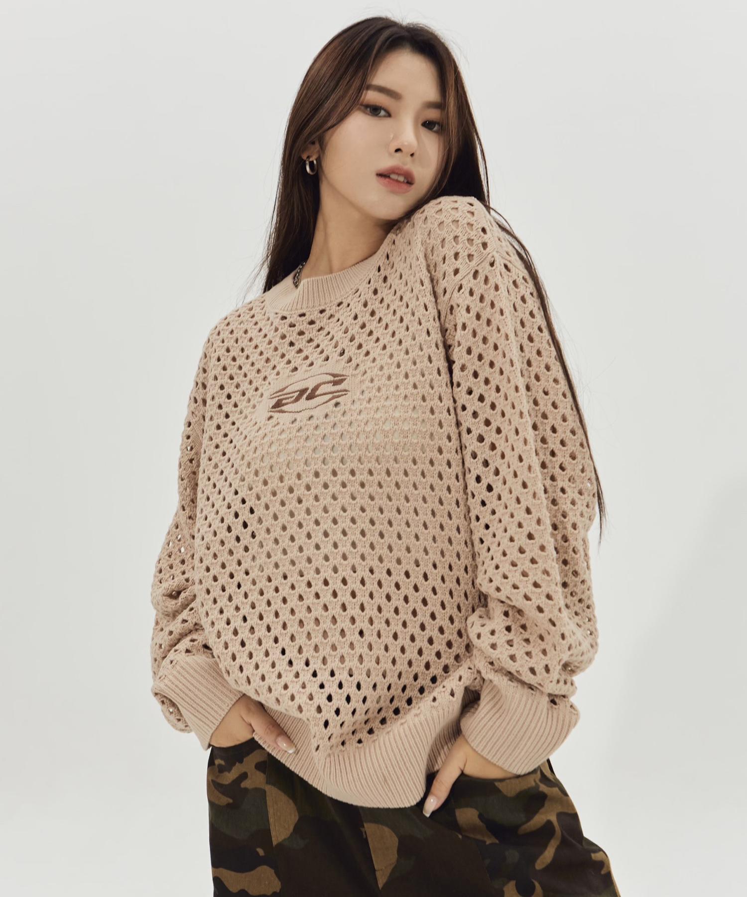Bonchams Sporty Logo Punched Knit B23Ft17Iv Ivory/Free