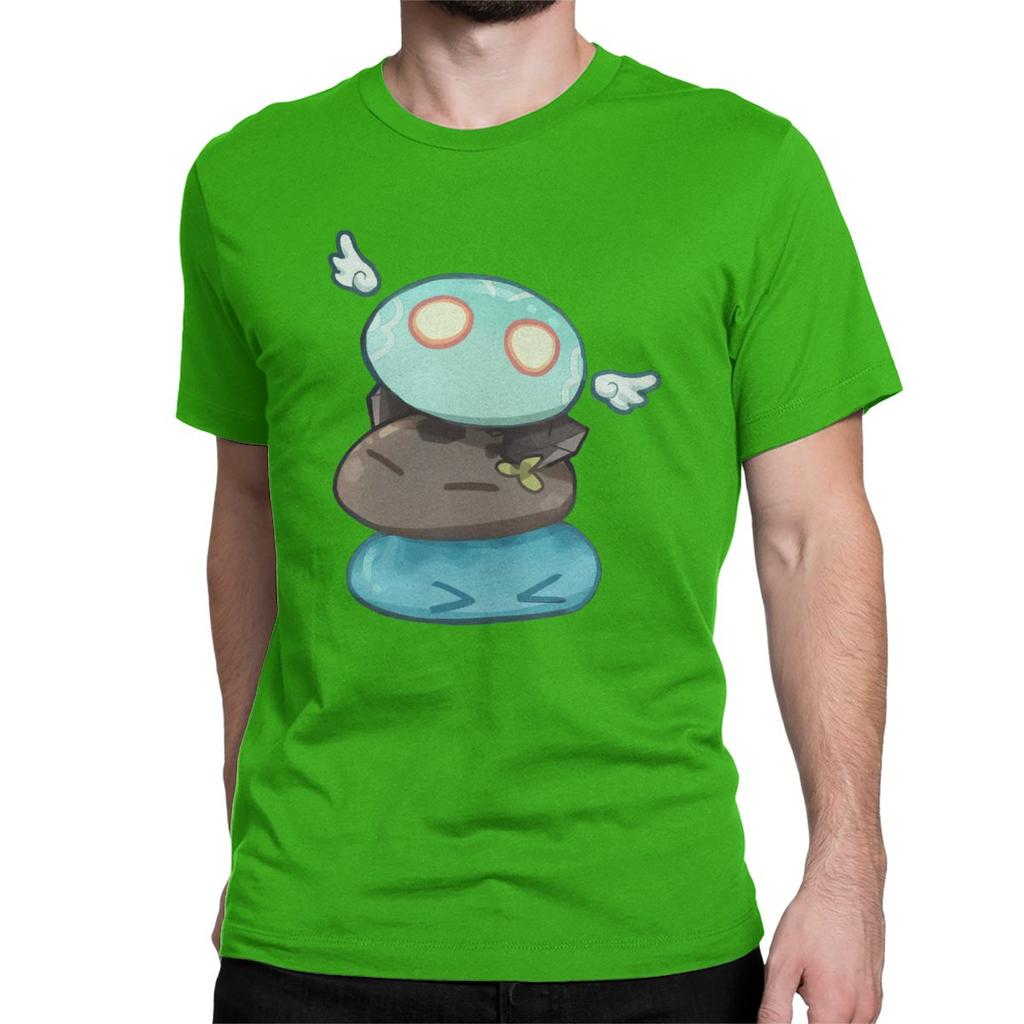 Anemo Hydro Slime Genshin Impact Slime Stack T Shirts Men S Cotton Vintage T Shirts