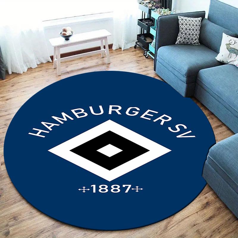 Hamburger SV Round Area Rug,Carpet Rug for Living Room Bedroom Sofa Playroom Decor,Non-slip Floor Mat