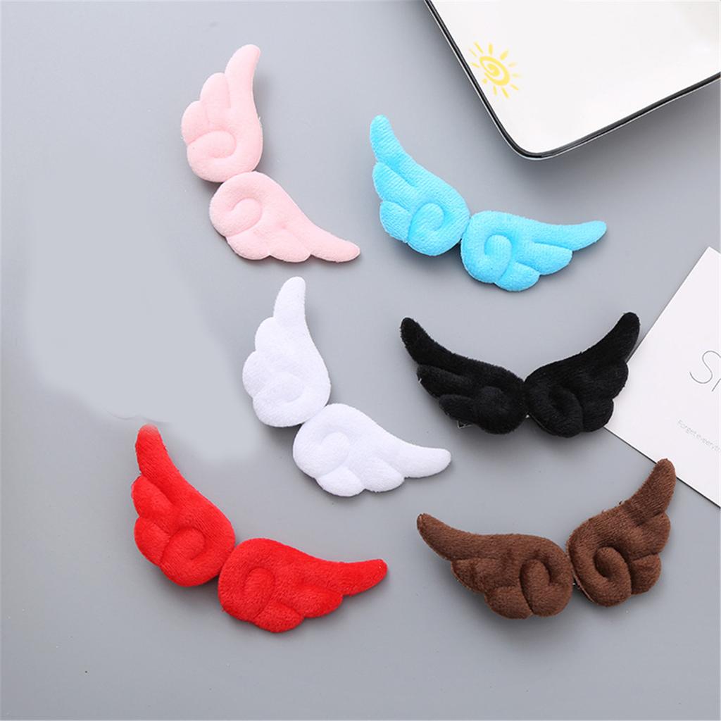 10Pairs Angel Wing Hair Clips for Girls Cartoon Headwear Hairpieces Black Alloy Hair Accessories for Stylish Outfits