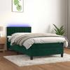 Vidaxl Letto Continentale Con Materasso E LED Verde Velluto 100X200Cm