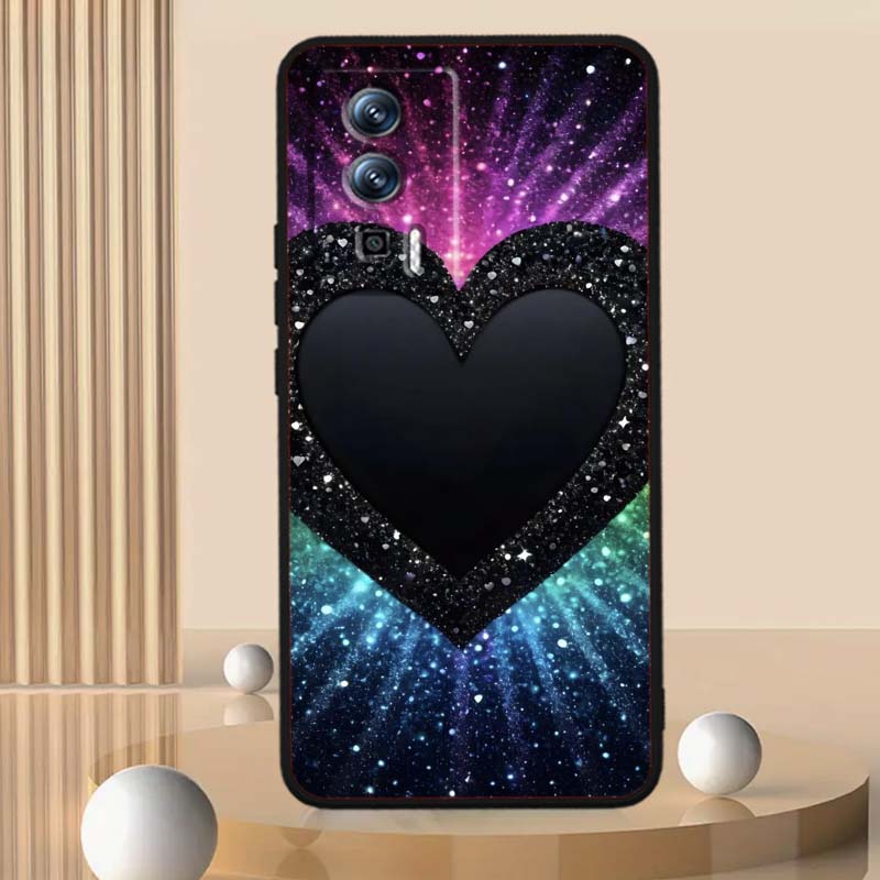 Luxurious Love Design Art For Xiaomi Redmi 12 13C 12C 13 10C 9T A2 9A 9C 7A Note 10S 8T 10 9 8 Pro 4G 5G Black Phone Case